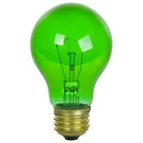 2Pk - SUNLITE 25w A19 120v Medium Base Transparent Green Bulb