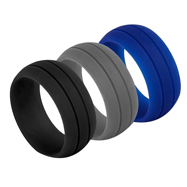 Anillo de Silicona Zulema para Deporte al Aire Libre Color Negro Azul Gris