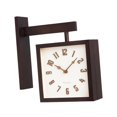 thumbnail image 1 of Reloj de Pared de Esquina, Reloj de Arte Decorativo, Fácil de Leer, Adorno, Reloj Creativo Y Moderno de Doble Cara para Dormitorio Y Comedor. marrón oscuro, 1 of 7