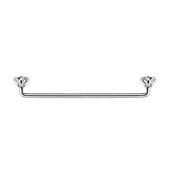 BodyJewelryOnline Surgical Steel 14g Staple Surface Barbell Clear CZ Body Piercing Jewelry for Women
