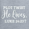 thumbnail image 5 of Wild Bobby Plot Twist He Lives Luke 24:23 Inspirational/Christian Women Graphic Long Sleeve Tee, Heather Grey, X-Large, 5 of 5