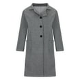 thumbnail image 5 of Hfyihgf Women's Elegant Overcoat Single Breasted Long Sleeve Lapel Long Wool Trench Coat SWarm Winter Pea Coats(Gray,L), 5 of 8