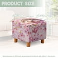 thumbnail image 3 of SCRAWLGOD Hedgehog Cherry Blossom Print Pink Stretch Square Ottoman Cover Folding Storage Stool Furniture Protector Removable Soft Rectangle Slipcover with Elastic Bottom Home Decor, 3 of 7