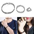 thumbnail image 2 of Stebcece 3 Pcs Black Tattoos Choker Bracelet Ring Elastic Stretchable Chokers Jewelry, 2 of 9