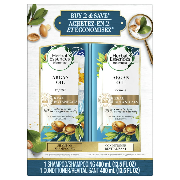 bue tempereret opdragelse Herbal Essences Bio:Renew Argan Oil Of Morocco Repairing Color-Safe Shampoo  and Conditioner Bundle - Walmart.com