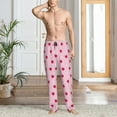 thumbnail image 2 of Fotbe Strawberry And Heart Pantalones de Pijama para Hombre, Pantalones de Dormir, Pantalones de Casa con Cintura Ajustable y Bolsillos-Medium, 2 of 6