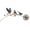 Blue, variant on Garden Stake Yard Art Metal Bluebird Sculpture, 24-Inch Rustic Branch with Dandelion, Outdoor Lawn Patio Flower Bed Decoration Memorial Gift, 1-Pc, Makeup Organizers