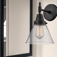 thumbnail image 3 of 447-1W-BK-G44 Innovations Lighting Cone - 1 Light Wall Sconce-11.25 Inches Tall and 7.75 Inches Wide-Matte Black Finish-Seedy Glass Color, 3 of 3