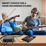 EBXYA Audio Interface USB C 2 In 2 Out Recording Bundle, Black Metal with 48V Phantom Power & Zero-Latency Monitoring for Home Studio, Podcasting & Gaming/Voice Chat Setup