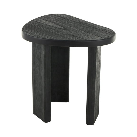 DecMode 20" x 20" Black Wood Handmade Heart Inspired Accent Table, 1-Piece