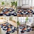 thumbnail image 4 of Area Rugs 3'x5', Navy Blue Burnt Orange Carpet Runner Indoor Outdoor Rugs Home Decor Aesthetic, Geometric Retro Abstract Non Slip Mats Washable Accent Rug for Living Room Bedroom, 4 of 8