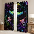 thumbnail image 2 of Castle Fairy Boys Girls Animal Flying Moth Black Out Curtains,Gothic Abstract Skeleton Curtains Pack of 2 (42x63 Each),Bohemian Gradient Ombre Bedroom Curtains,Luxury Bedroom Decor, 2 of 6