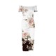 thumbnail image 4 of ICHUANYI Clearance Women Sexy Printed Hip Wrap Split Sleeveless Off Shoulder Short Sleeve Dresses(White, M) ICHUANYI WER2023081002565, 4 of 5