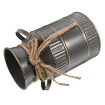 Retro Milk Bottle Vase Farmhouse Heart Can Vases for Flowers Gold Pot Country Decor Grey