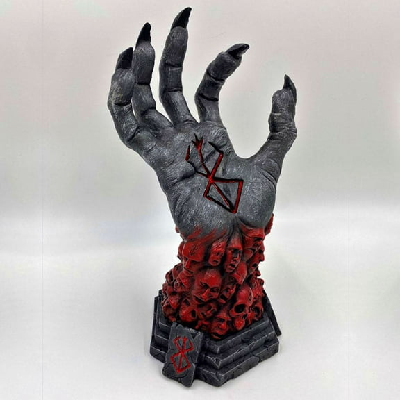 Skull Rune Resin Sculpture Berserk Merch Figurine Skeleton Statue Collections Halloween Decoration for Home Desk Office