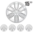 thumbnail image 2 of SCITOO Snap On Hubcap Auto Tire Replacement Exterior Cap OEM Steel Wheel Hubcaps Wheel Cover Rim 15 inch Set of 4PCS Silver, 2 of 4
