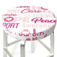 thumbnail image 3 of Naloa Breast Cancer Pink Ribbons Awareness (2) Round Bar Stool Cushion Cover 12-14 inch, Fits Kitchen, Office, Restaurant Chairs - 13 inch, 3 of 7