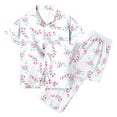 thumbnail image 6 of Women's Christmas Sleepwear Holiday Cute Print Short Sleeve Button down Sleepwear Warm Womens Pajamas Pajamas Women, 6 of 6