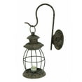thumbnail image 2 of Zeckos Set of 2 Distressed Black Wall-Mounted Metal Candle Sconces Lanterns - Black - Size, 2 of 4