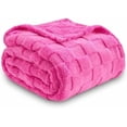 thumbnail image 4 of Super Soft Twin Blanket Hot Pink Premium Silky Flannel Fleece 3D Checkered Lightweight Bed Blanket All Season Use (Hot Pink Checkered, Twin(60"x80")), 4 of 6