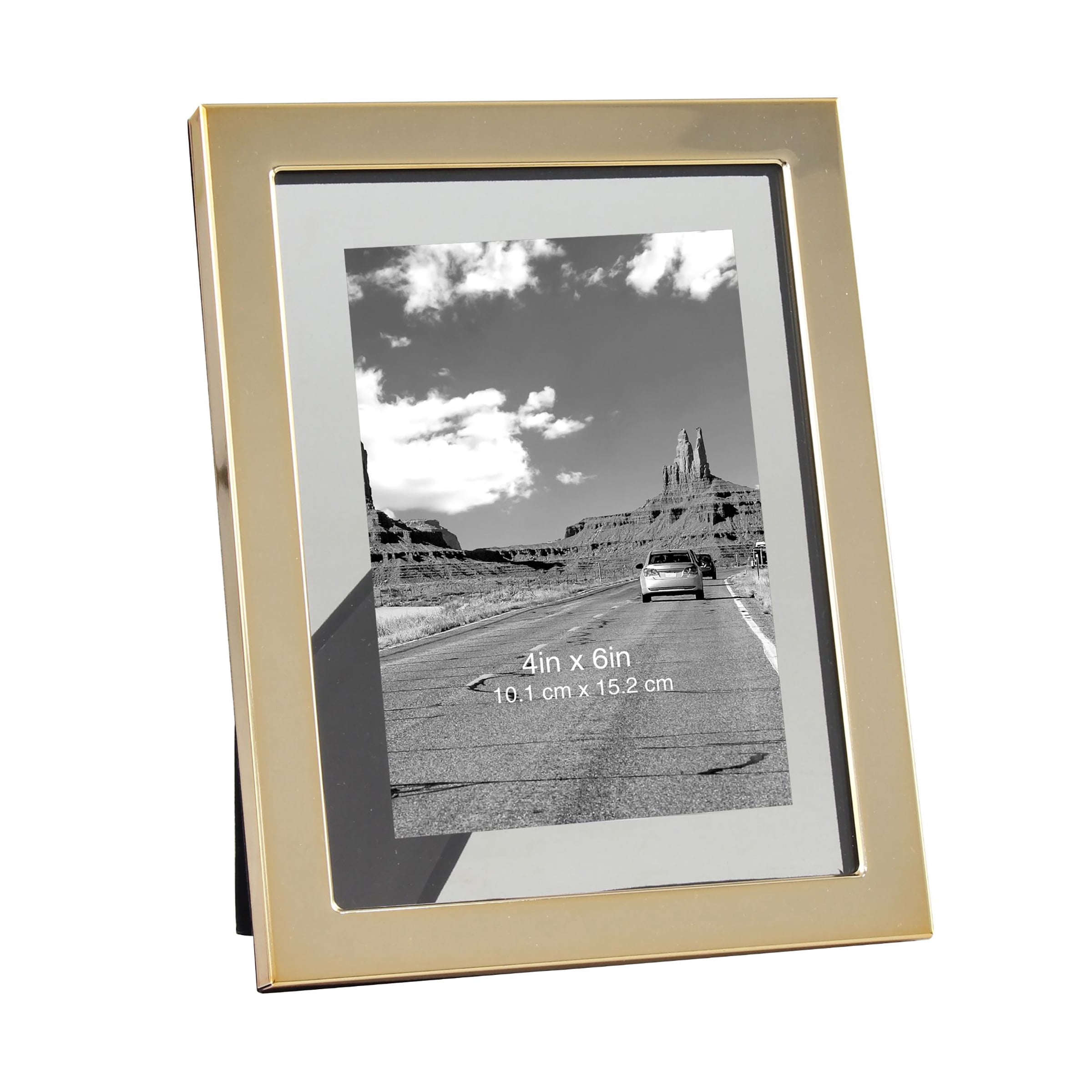 Better Homes & Gardens 4" x 6" Rectangle Metal Tabletop Floating Picture Frame, Gold