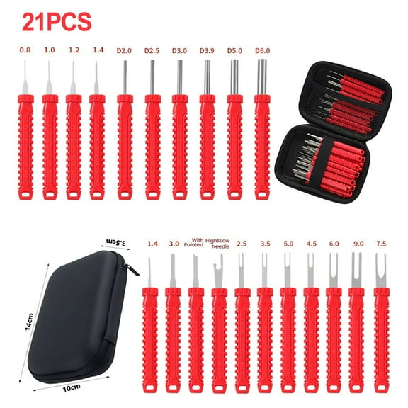 Terminal Removal Tool Kit Electrical Pin Extractor Connector Depinning Tool 21Pc