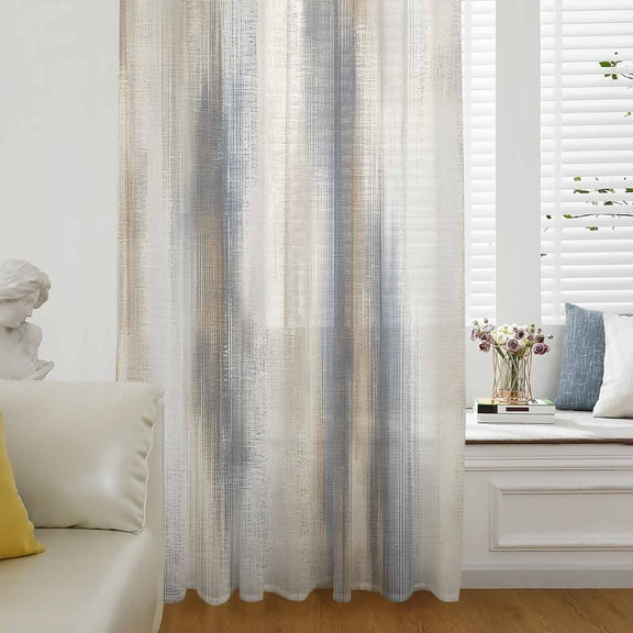 Beige Gray Semi Sheer Curtains Drapes for Living Room, Bedroom, French Doors Window 72 Inches Long, Abstract Grunge Mottled Neutral Texture Rod Pocket Chiffon Curtain Drapery Voile Draperies Panel