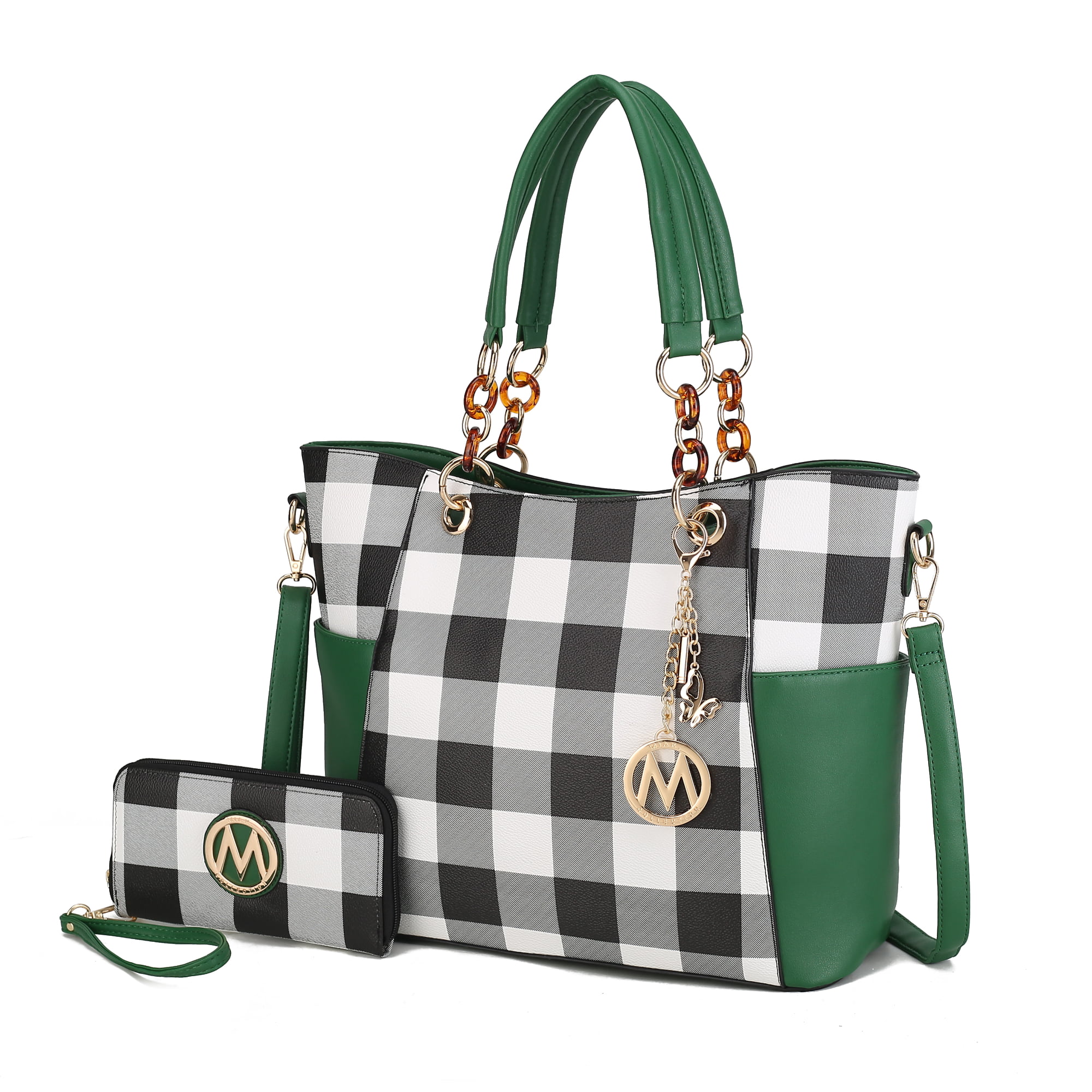 MKF Collection Bonita Checker Tote bag & Wallet Set for Women’s, Top ...