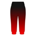 thumbnail image 3 of AJTQTH Women Capri Joggers Ombre Color Stylish Sweatpants Drawstring Lightweight Loose Yoga Pants Casual Capris with Pockets Red XXXL, 3 of 6
