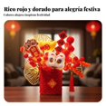 thumbnail image 3 of Abbraccia Contenedor de la fortuna para Año Nuevo chino, arreglo de flores de peluche, decoración de escritorio, 3 of 6