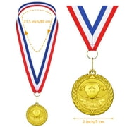 Gold WINNER Medals, 12-Pack Metal Medal Sports Day Medals with Ribbon Necklace for Sports Day Prizes, Gymnastics Competitions, Party Gifts, Kids Adults