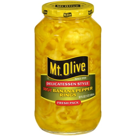 Rtu Hot Pepper - Mt. Olive Delicatessen Style Hot Banana Pepper Rings, 32 oz
