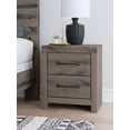 thumbnail image 2 of Signature Design by Ashley Fondenlane Two Drawer Night Stand with USB Charging, Weathered Gray, 2 of 9