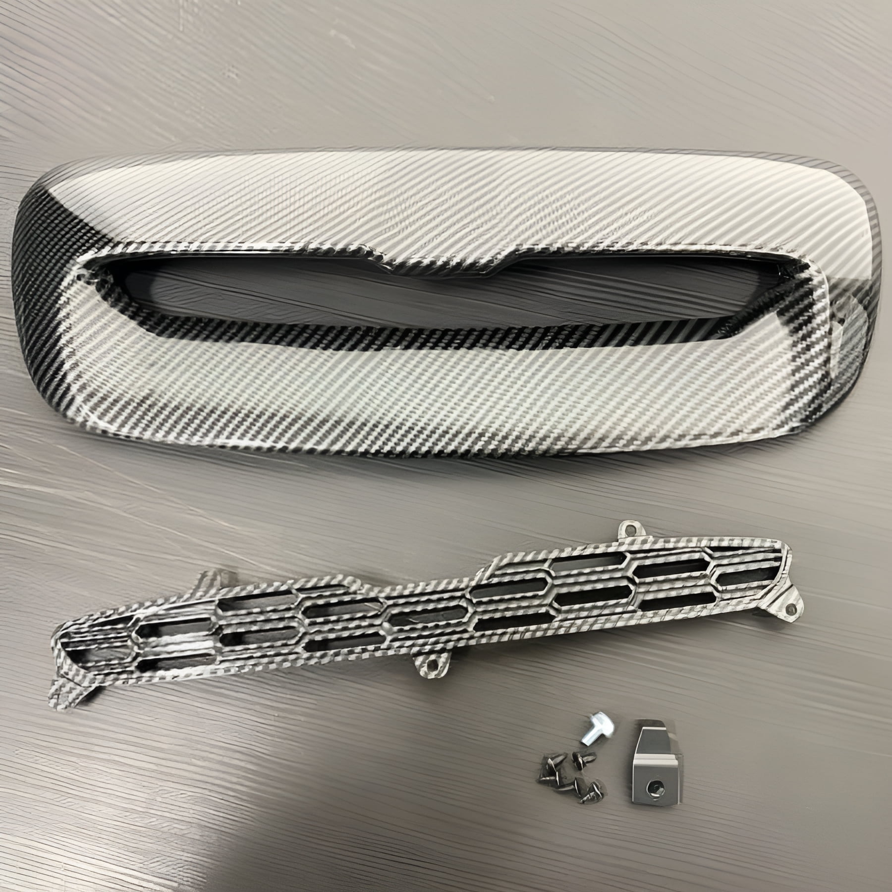 ECOTRIC Hood Scoop Compatible with 2007-2013 Mini Cooper S R55 R56 R57 R58 R59 Air Intake Vent Carbon Fiber Printing