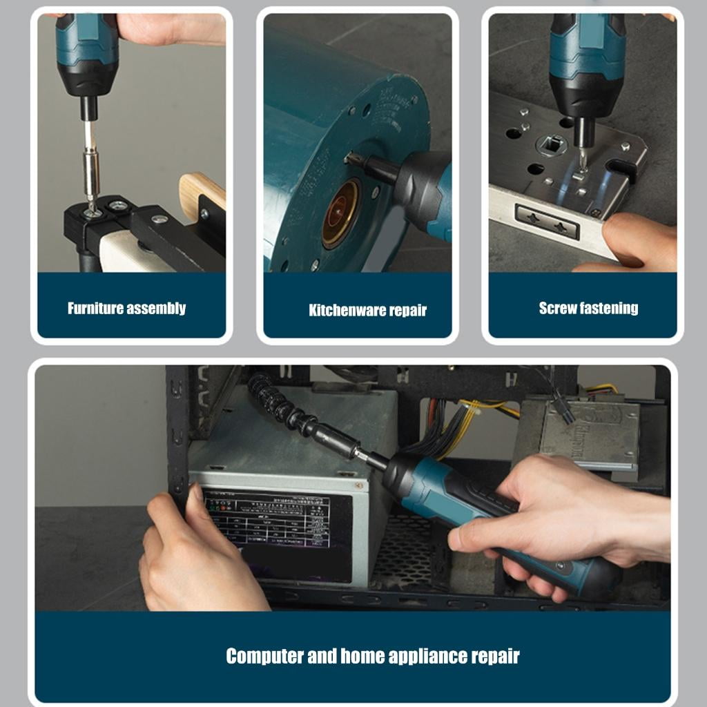 Industrial Electric Screwdriver 4 Torques Settings Rechargeable Magnetic Head