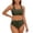 Army Green, variant on High Waisted Bikini Sets For Women Two Piece Swimsuit Loose Tummy Control Bathing Suit Solid Color Summer Beach Comfortable Swimwear Hot Pink S