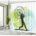 thumbnail image 5 of Ambesonne Sports Shower Curtain, Baseball Player Circles, 69"Wx70"L, Green Blue Black, 5 of 5