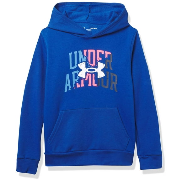 Under Armour Boys' Rival Fleece Layers Hoodie , Tech Blue (432)/Cerise , Youth Large