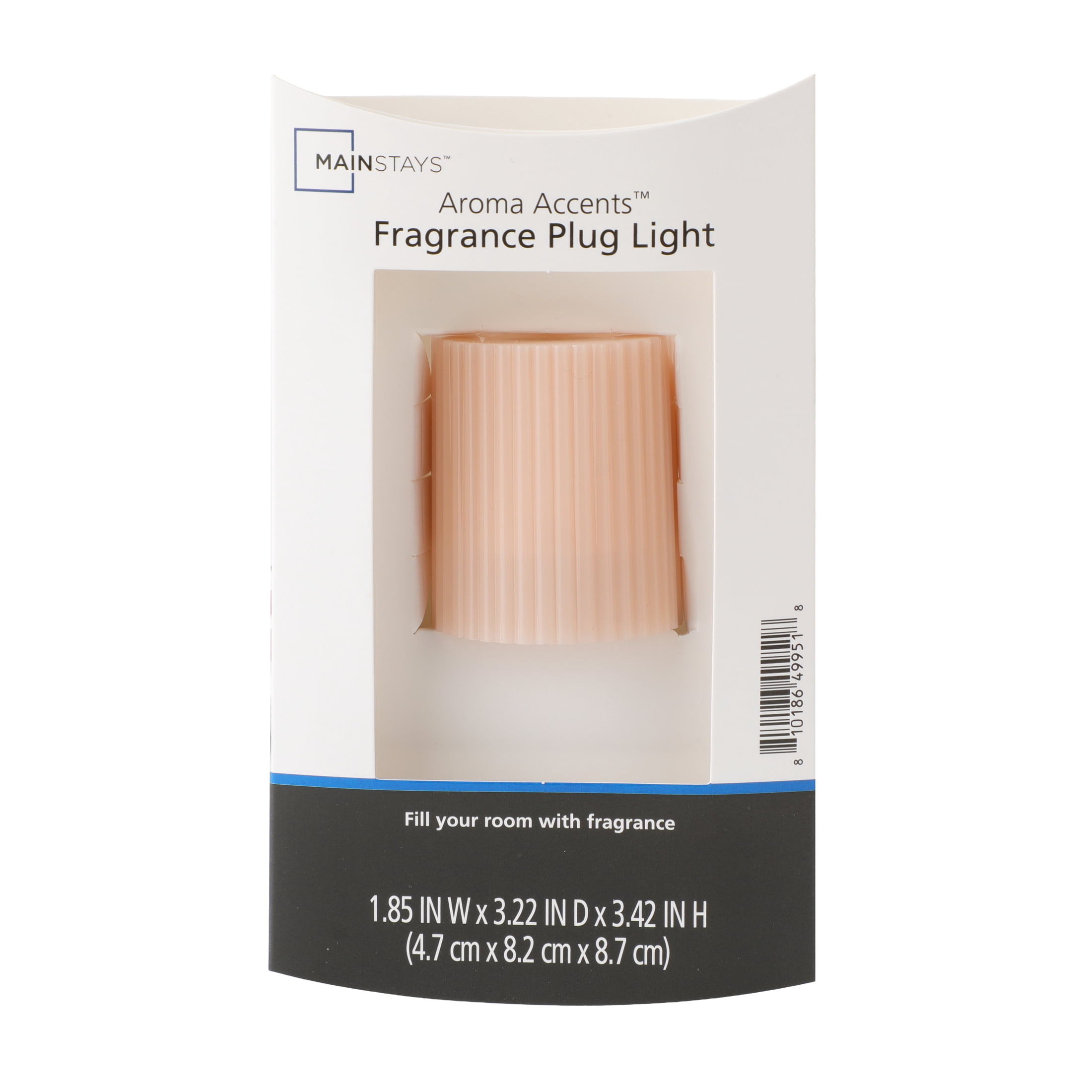 Mainstays Aroma Accents LED Fragrance Plug-in, Ribbed Texture, Traditional Wax Warmers, Blush Pink