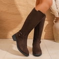 thumbnail image 5 of Yeahitch Women Boots Mid Calf Zippers Womens Winter Boots Round Toe Chunky Heel Warm Comfortable Tall Boots, 5 of 7