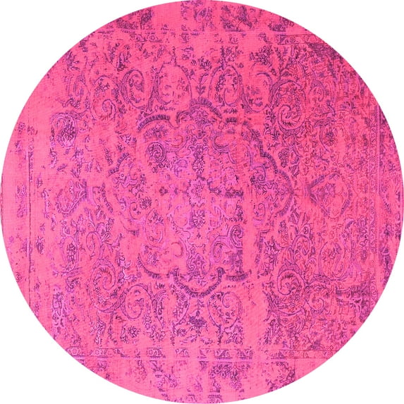 Ahgly Company Indoor Round Persian Pink Traditional Area Rugs, 6' Round