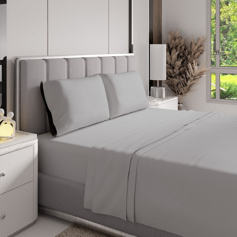 Color Sense 600 Thread Count Cotton Queen Sheet Set, 4-Piece photo 6