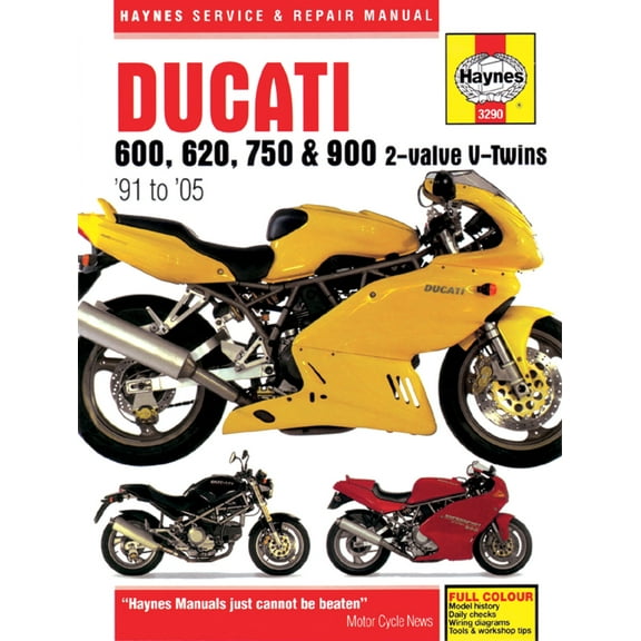 Haynes Service & Repair Manual: Ducati 600, 620, 750 & 900 2-valve V-Twins '91 to '05 (Hardcover)