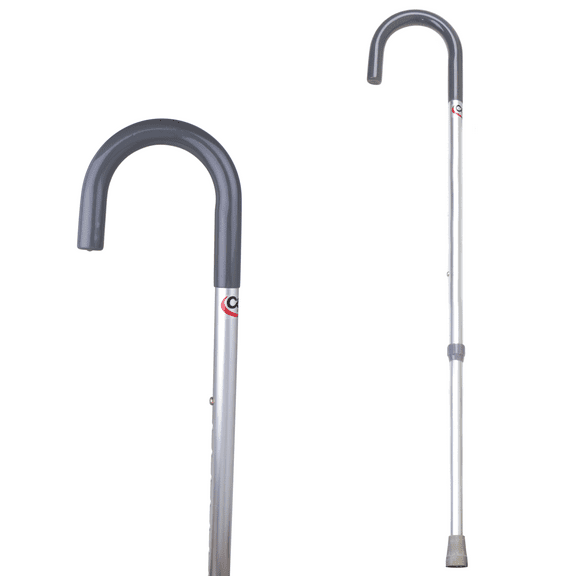 Carex Aluminium Round Handle Walking Cane for Adults and Seniors, Silver, 250 lb Weight Capacity