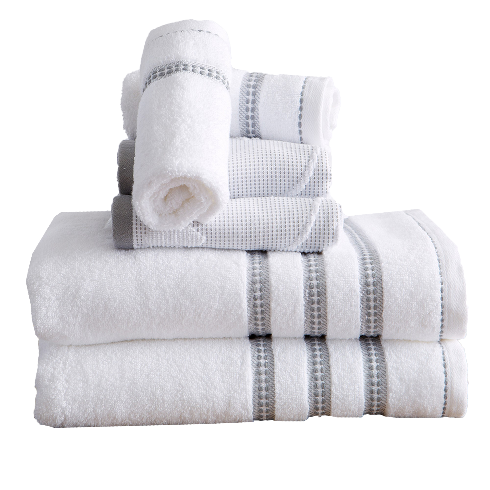 Great Bay Home Roselyn Floral Jacquard Cotton Bath Towel Collection