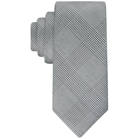Calvin Klein Men’s Elegant Glen Plaid Tie – Grey