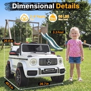 TOKTOO 12V Electric Car for Toddler, Mercedes-Benz G63 Licensed Kids Ride on Toys, Toddlers Ride on Car with Parental Remote Control & LED Lights & Music, Kids Car Power Ride on, White