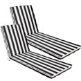thumbnail image 1 of Cojines para Tumbona de Exterior Iheqard Juego de 2 Negro+Blanco, 1 of 7
