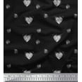 thumbnail image 1 of Soimoi Black Poly Georgette Fabric Heart & Dots Decor Fabric Printed Yard 52 Inch Wide, 1 of 5
