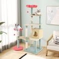 thumbnail image 4 of Gymax Flower Cat Tree w/Cosy Condo Sisal Scratching Posts Padded Flower-shaped Perch, 4 of 10